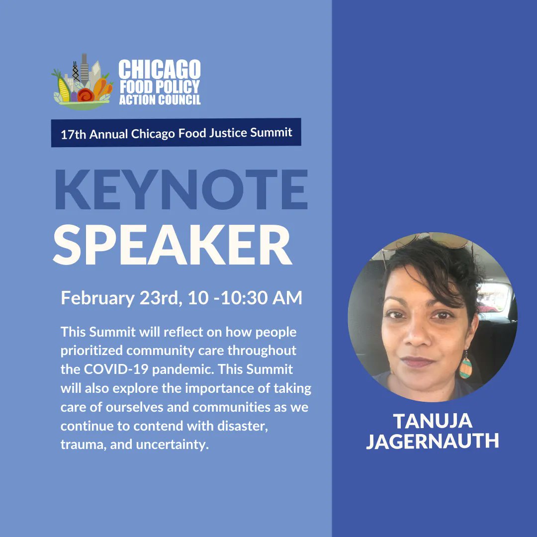 LVEJO's tweet photo. We are gearing up for @tanuja_devi's keynote at #chicagofoodsummit #CFJS2022 at 10 CT! ✨ Tanuja is LVEJO's Just Culture and Operations Director and will be sharing reflections you *don't want to miss* on community care! ✨ Free tickets: https://t.co/NQqVPNawdc @ChiFoodPolicy https://t.co/tc6HMgMBlC