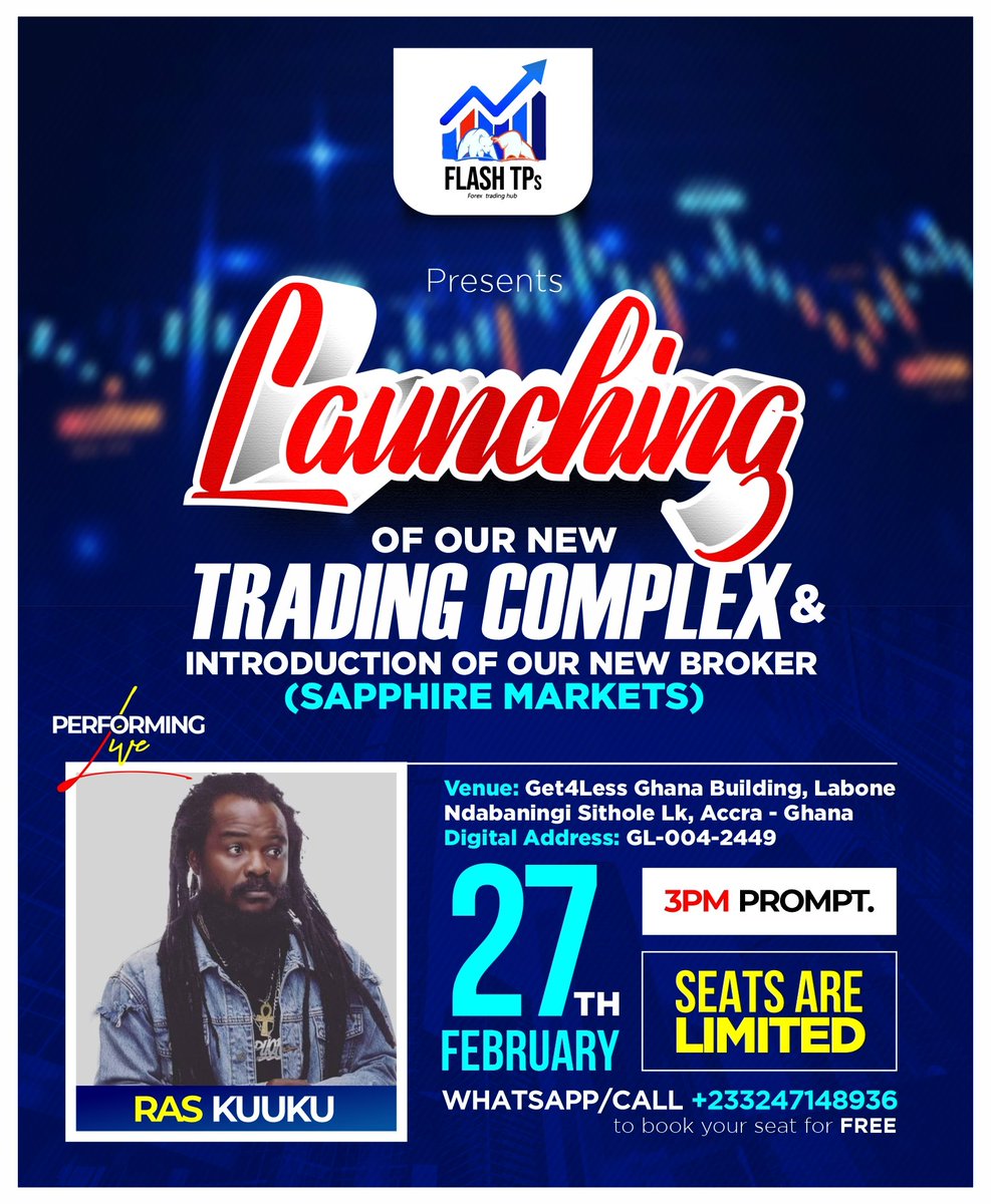 Flash_TPs's tweet photo. Ready for the launch of the biggest trading floor in Ghana ?
#FlashTakeProfits #SapphireMarkets https://t.co/jko82JrBFa