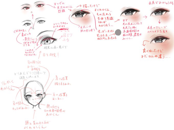 95日目
顔の描き方研究
昨日思いついた「マインドマップ×お絵描き」
進捗!

まつ毛の描き方やってた
まだ納得いかないから明日も続きやる!
#1000日間お絵描き 