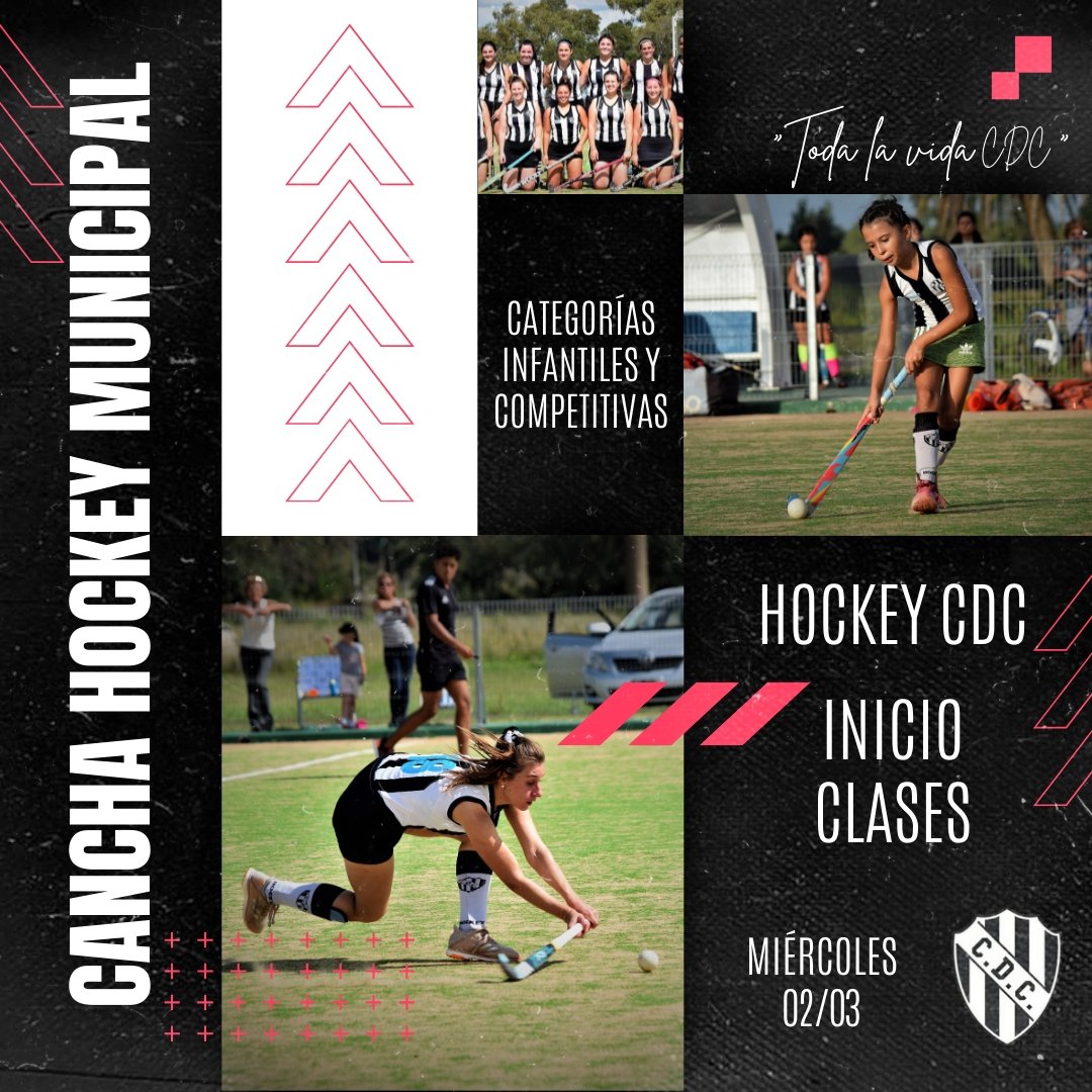 INICIO DE CLASES
🏑HOCKEY CDC🏑

Este miércoles 2 de marzo comienzan las clases de hockey de nuestro club.

◾ Se dictarán todos los lunes y miércoles a partir de las 17:15hs inician las categorías infantiles.
Desde las 19:15, las categorías competitivas.