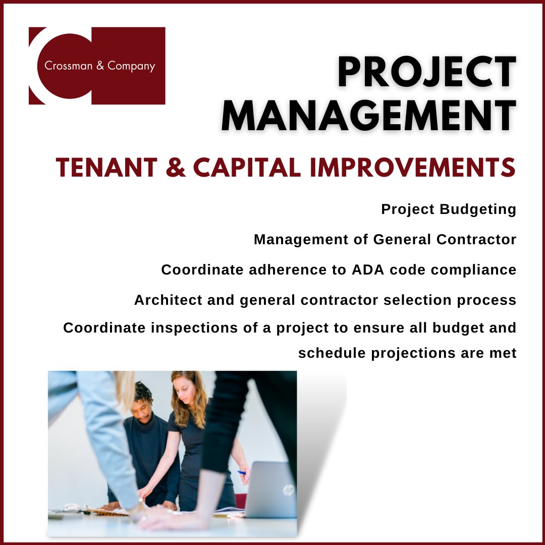At Crossman &amp; Company, we can help you get the most for your construction dollar by providing you with expert services that are sure to fit your budget.

#projectmanagement  #tenant  #capitalimprovevments