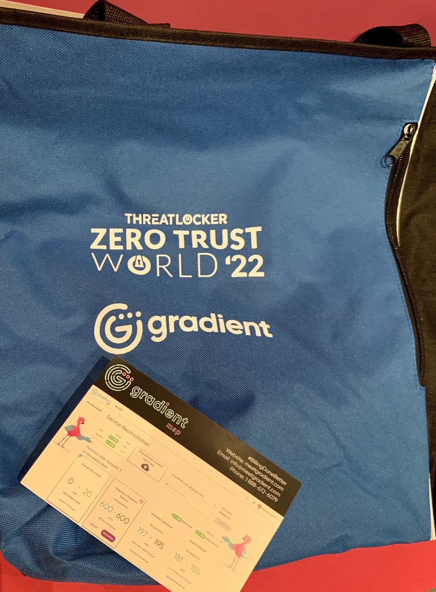 meetgradient's tweet photo. That's a wrap Orlando.
Thanks @ThreatLocker for hosting this event. We had a blast, and we look forward to making some new friends, and showing off the power of Gradient next time!
#ThreatLocker #ZeroTrust World #GradientMSP #MSP #IT #Channel https://t.co/XXvUhS1DHR