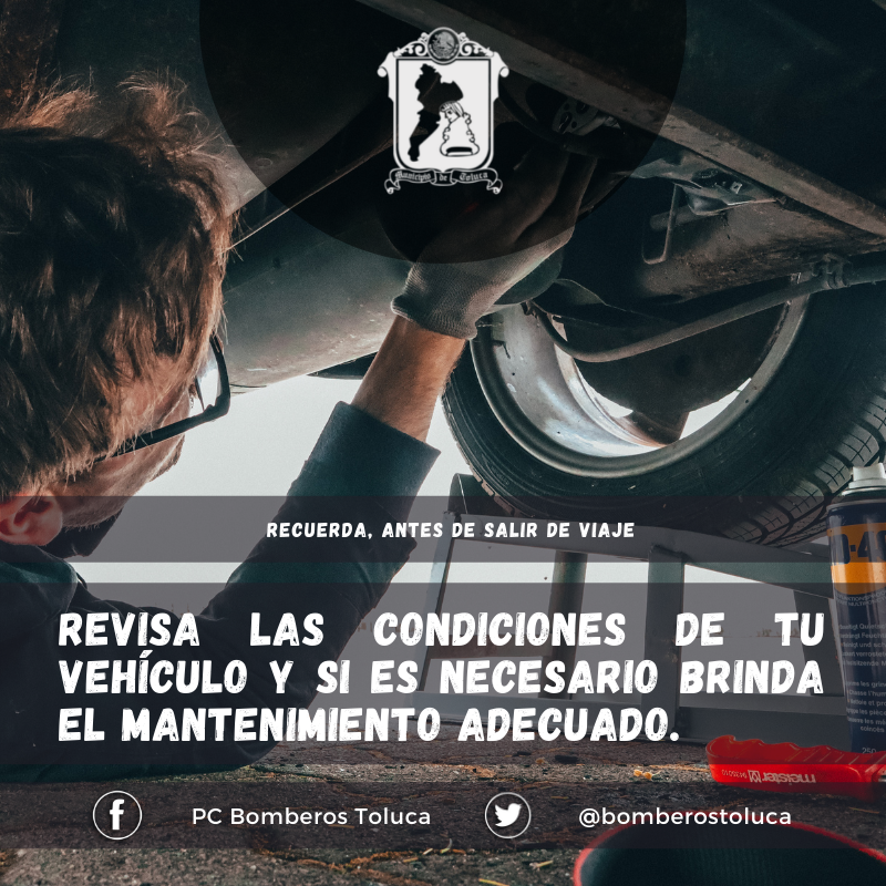 bomberostoluca's tweet photo. Dar el mantenimiento adecuado a tu vehículo forma parte de tu seguridad. 🚗 https://t.co/dwt5xafnHb