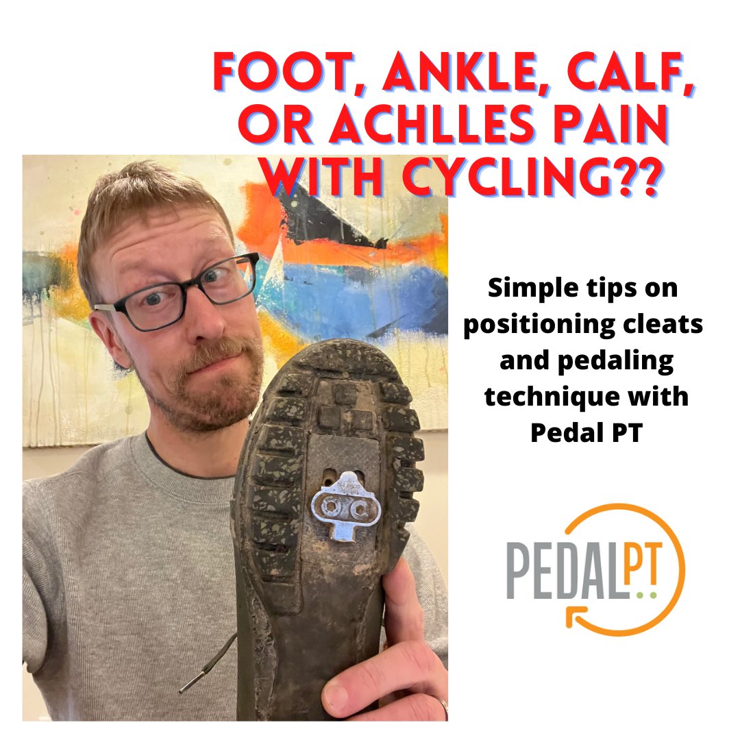 pedalpt's tweet photo. If you’re experiencing calf, foot, ankle or Achilles pain with cycling, here’s what you need to look for with your cycling cleats and pedaling technique! 🦶🏼😞🚲 ✨

New video up on our YouTube channel- (yes, we’ve got one! 😂 )

https://t.co/JbFJtspTqP https://t.co/gfYo8N5NvM