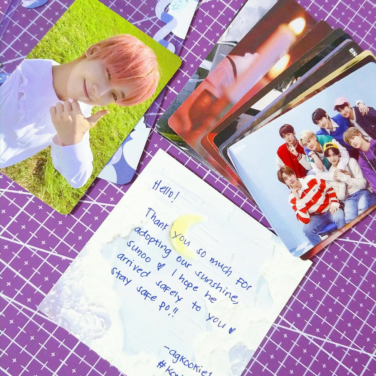 jjam_cart's tweet photo. . . ⇢#jjam_mails ˎˊ˗ ꒰ 📎 ꒱
              from: @agkookie1 ☁︎°.•

　.｡.:*☆ hello po, my sunoo yet pc came home safely! thank you so much for letting me adopt this cutie pi! and also, saur dami ng freebies hadhwasha tysm! ❤ the packaging is vvv secured as well #kookieprfs https://t.co/mUB9yFexpN
