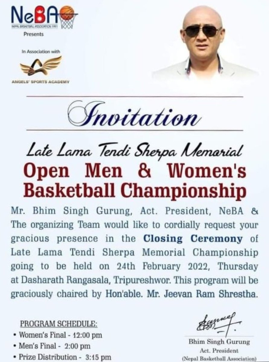 nblnepal's tweet photo. Late Lama Tendi Sherpa Memorial Championships
#supportnepalibasketball
#Nepal #basketball https://t.co/fTCVz7XzDE