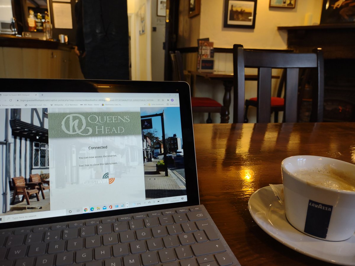 When you need to work away from home or the office in the afternoon consider the pleasant ambiance of the Queen's Head #Pinner  for a coffee or tea with WiFi <a href="/PinnerAssociat/">Pinner Association</a> <a href="/QueensHeadPinn/">Queens Head Pinner</a> @PinnerBizClub @Cllrs4Pinner <a href="/DSimmonds_RNP/">David Simmonds CBE, Conservative MP</a>
