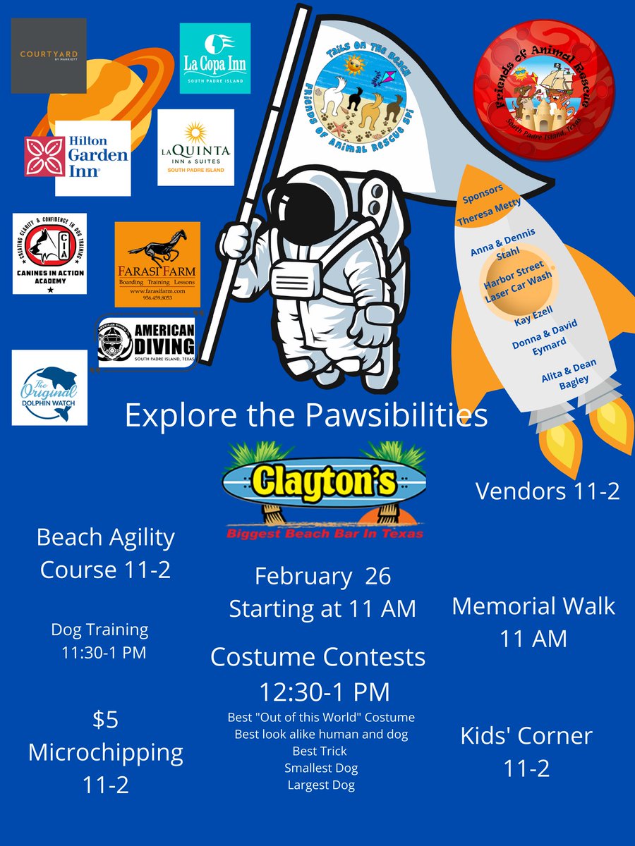 SPI_Friends's tweet photo. This Saturday at Clayton's Beach Bar, starting at 11 AM. Adoptable dogs, contests, agility beach course and more.  Free, kid and dog friendly. https://t.co/YaiKO5WOWV