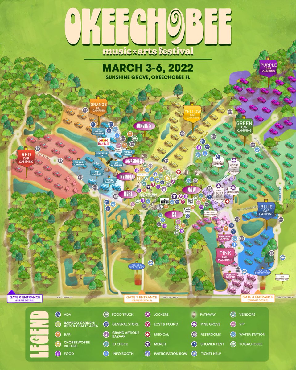 Okeechobee Music  Festival 2022 map