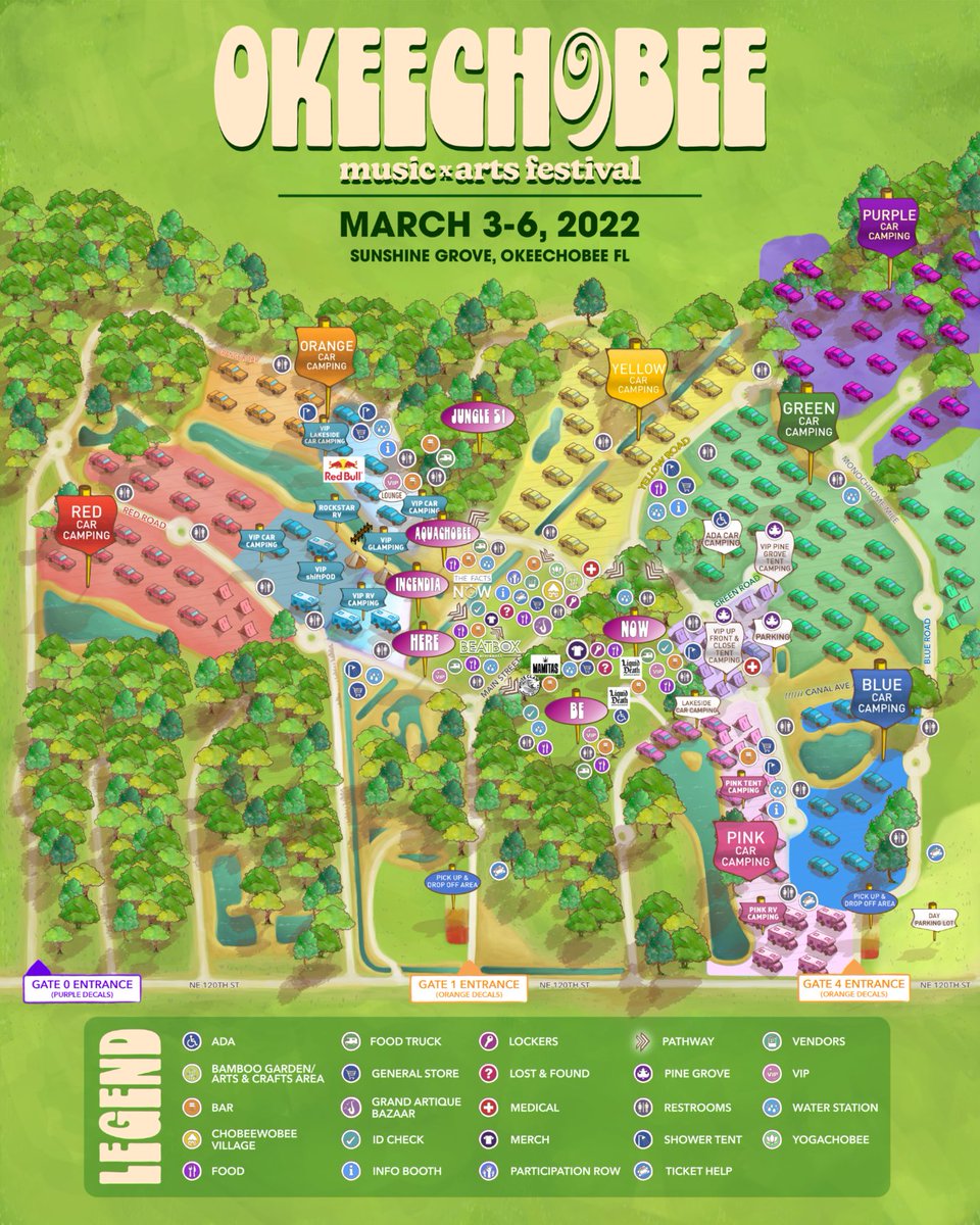 Okeechobee Music  Festival 2023 map