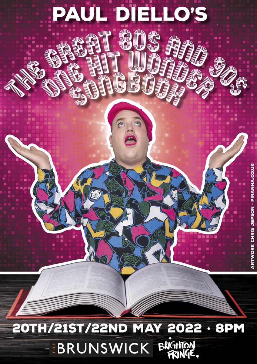 Tickets are now on sale for my brand new show The Great 80's &amp; 90's One Hit Wonder Songbook which makes it's debut during Brighton Fringe on 20th/21st/22nd May. It's going to be a hoot! Grab your tickets now and please help spread the word! 

brightonfringe.org/whats-on/the-g…