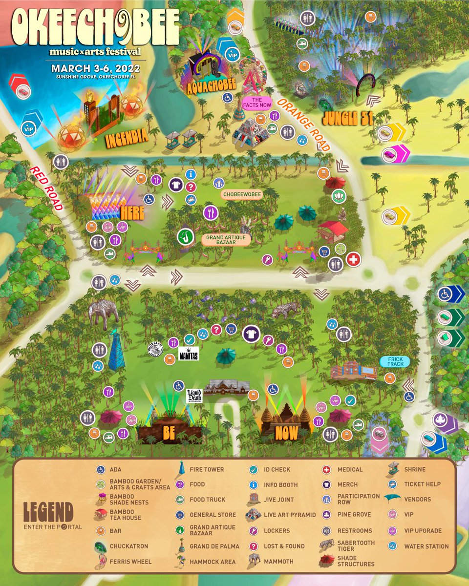 Okeechobee Music  Festival 2022 map