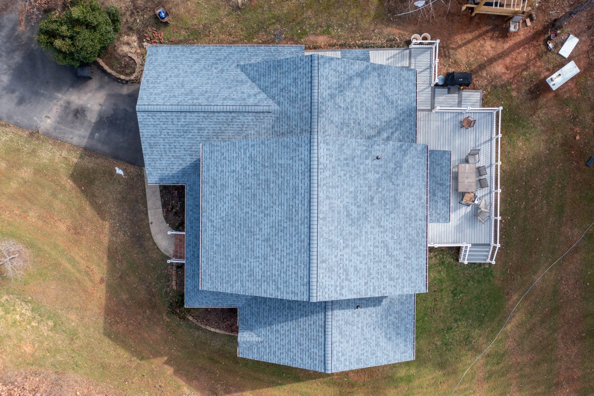 CenvarRoofSolar's tweet photo. This month's featured shingle color is Harbor Blue from Owens Corning! These shingles look amazing on this home in Charlottesville. To see more color options, check out our gallery at https://t.co/lRQBB6ENXR https://t.co/x4P1XuBM4c