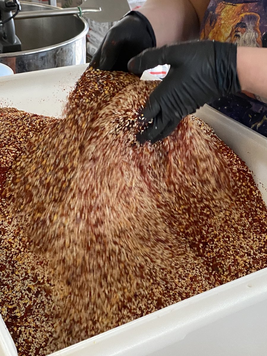 eleventhreeKC's tweet photo. Guess what we’re making more of!!! 
#everythingchilicrunch #doublebatch https://t.co/TDW2wDIf25