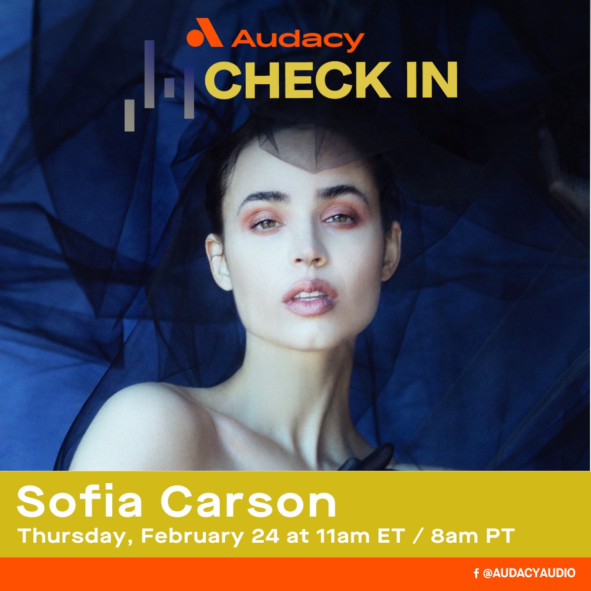 Get #LOUD because <a href="/sofiacarson/">Sofia Carson</a> is joining <a href="/theradiohag/">julia</a> for an #AudacyCheckIn! ✨

Catch the premiere tomorrow, 2/24 at 11 AM ET on our FB! 💖