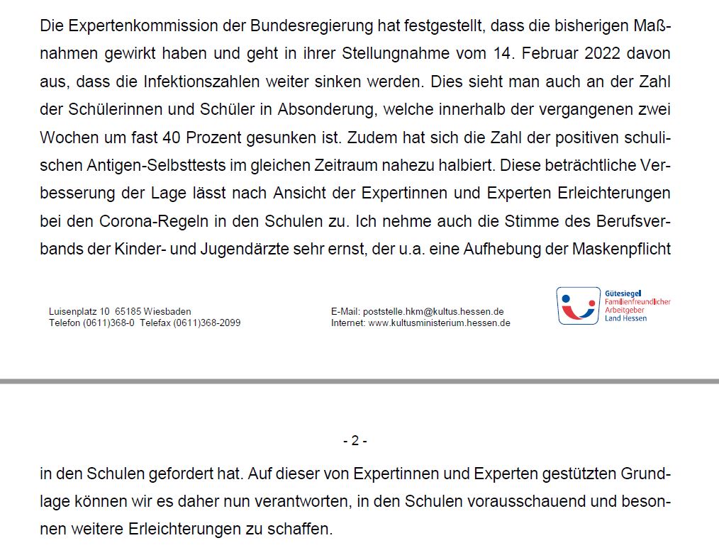 Emunde1's tweet photo. Neu in #Hessen:
Weil Zahlen (u.a. durch Streichung v PCR-Tests) gesunken sind, können endlich Maßnahmen gelockert werden, die bisher verhindert haben, dass es noch mehr Infektionsfälle gibt. 
Waren ja schließlich zT doch noch 4-6 SuS/Klasse anwesend in letzter Zeit. Muss reichen. https://t.co/Sme3H7J45n