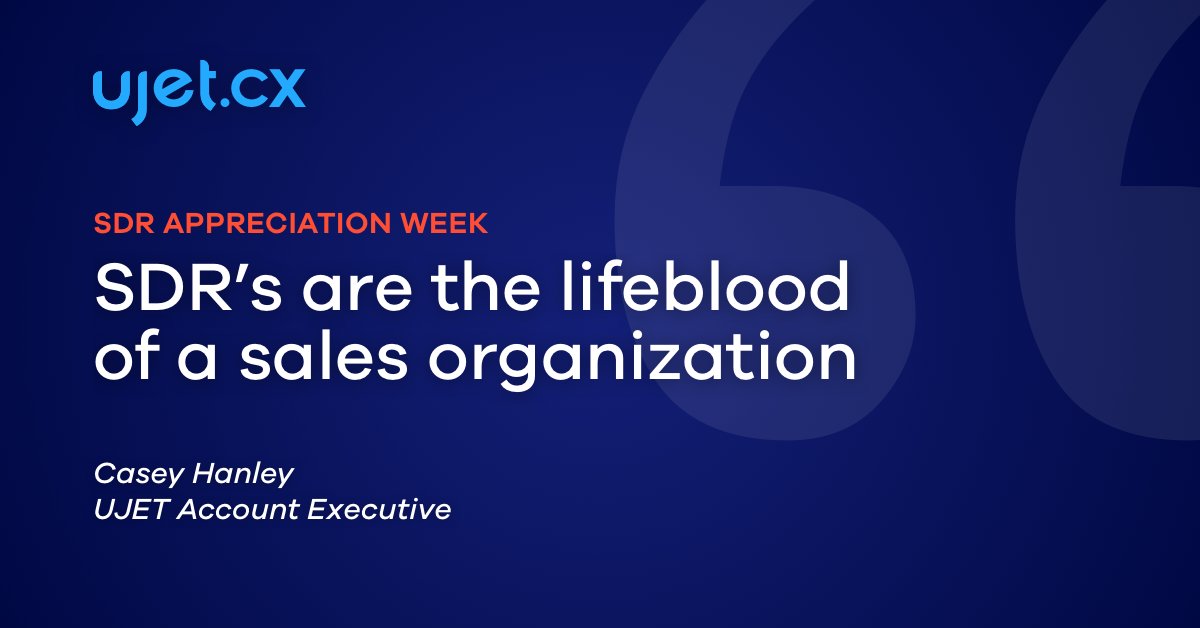 ujetcx's tweet photo. 🌟 SDR Appreciation Week!
@ujetcx Account Executive, Casey Hanley knows first hand the grind of being a SDR, and values the day-to-day grind this team puts into their goals. 🎉
#SDRappreciationweek #UJETsetters #teamwork https://t.co/i5HlQYXzOI