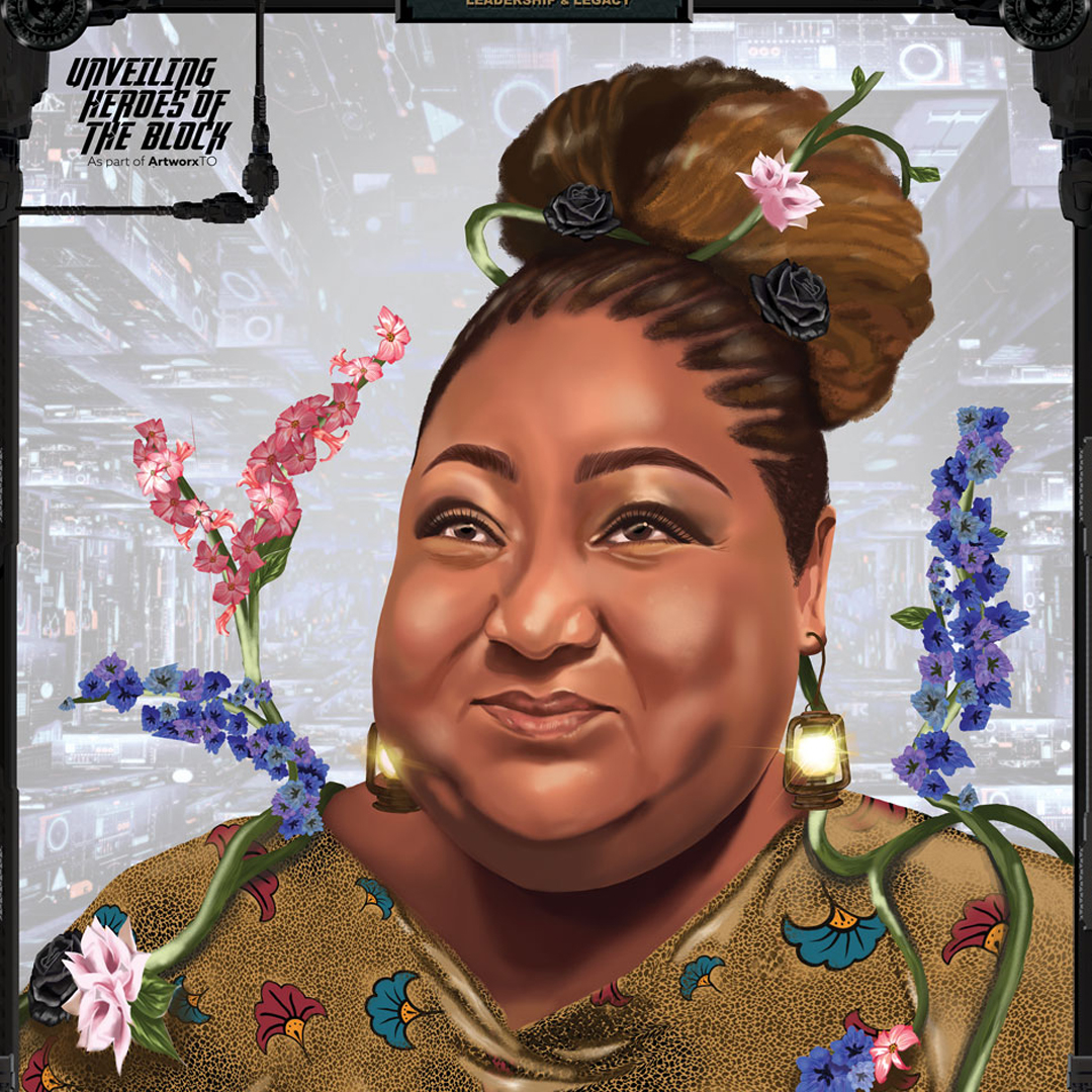 Heritage Toronto (@heritagetoronto) on Twitter photo 📣 Launched today: Our Unveiling Heroes of the Block exhibit on Black Canadians that shaped our city for 250+ yrs, accompanies <a href="/BsamCanada/">BSAMCanada</a>'s art project that reimagines each community leader as a superhero. 📷 "The Teacher and Protector" by Autumn Beals, portrait of Ekua Walcott 📣 Launched today: Our Unveiling Heroes of the Block exhibit on Black Canadians that shaped our city for 250+ yrs, accompanies <a href="/BsamCanada/">BSAMCanada</a>'s art project that reimagines each community leader as a superhero. 📷 "The Teacher and Protector" by Autumn Beals, portrait of Ekua Walcott