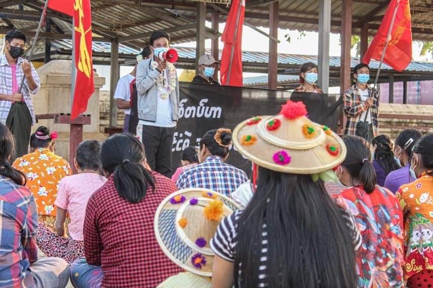 moe_rainyy's tweet photo. Anti-coup revolutionary strike in Sagaing's Salingyi Twp, Mount Letpadaung Area, Phaungkar Vlg as usual. 🪧  #2022Feb23Coup #US_SanctionMOGE #WhatsHappeningInMyanmar https://t.co/nFEkBAhVB3