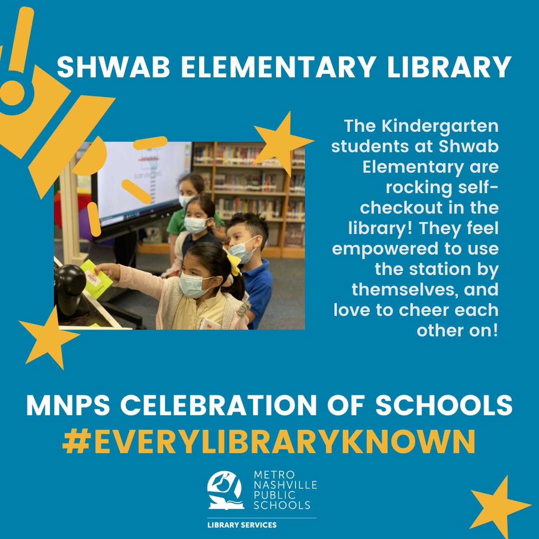 MNPSLibraries's tweet image. The Kindergarten students at Shwab Elementary are rocking self-checkout in the library! They feel empowered to use the station by themselves, and love to cheer each other on! @MetroSchools #EveryLibraryKnown #CelebrationOfSchools