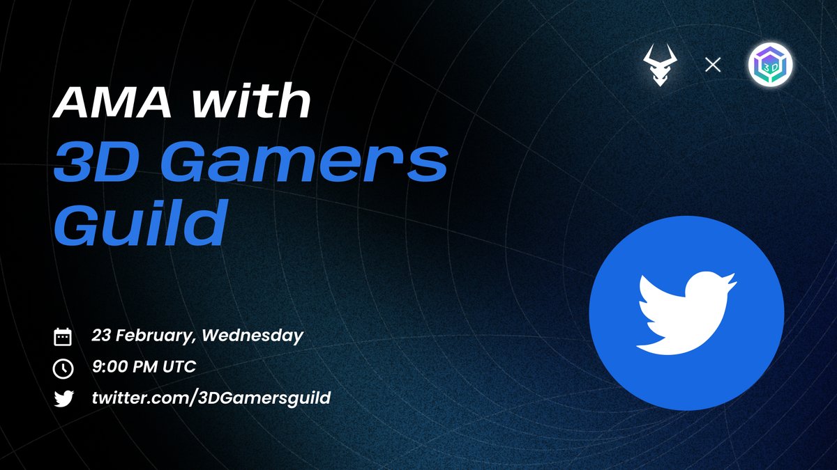💥Get ready for our #AMA with <a href="/3DGamersguild/">Holgy119</a> &amp; our Founder &amp; CEO <a href="/0xSrini/">Srini</a> on Twitter Spaces today!

🔔Mark your calendars:
🗓️Feb 23, 2022 | Today
⏰9:00 PM UTC 

📌x.com/i/spaces/1ZkKz…

#P2Egaming #bullieverse #metaverse #COBI #NFTCommunity