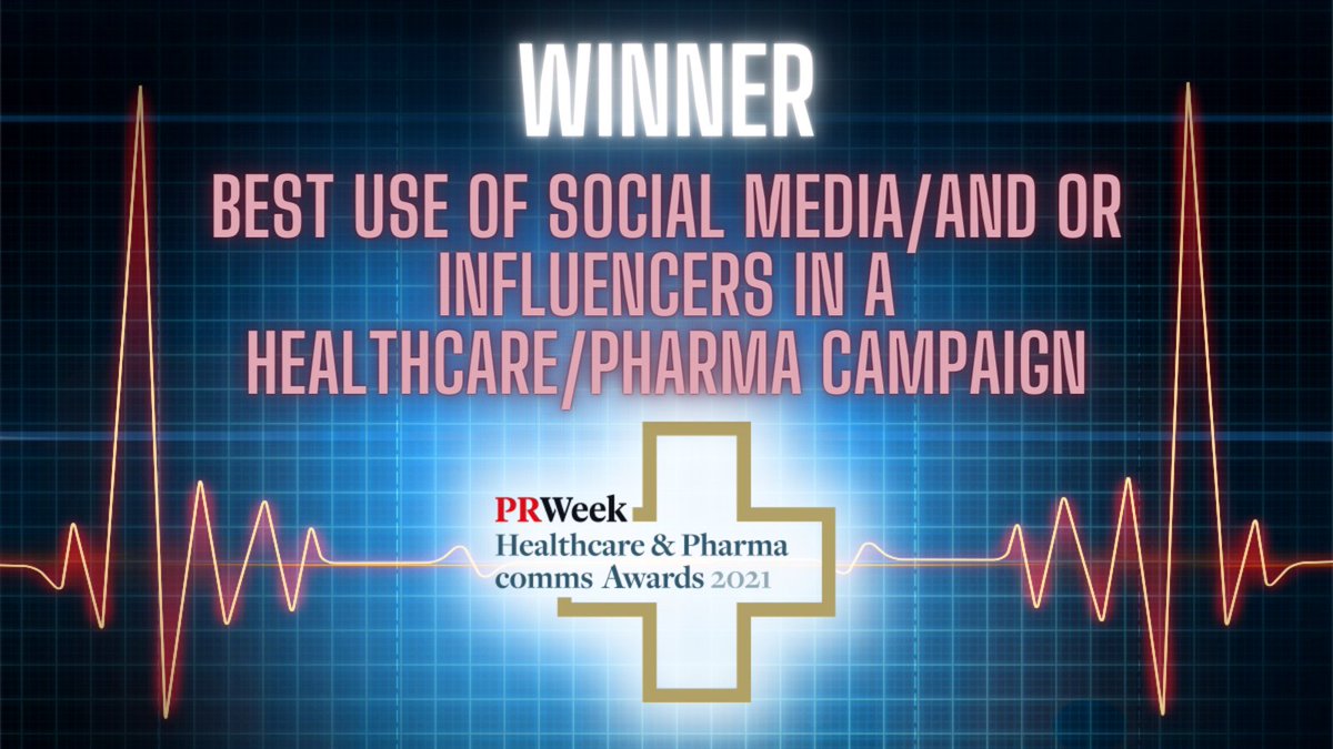 Congratulations to <a href="/GraylingPR/">Grayling</a> winner of Best use of social media and/or influencers in a healthcare/pharma campaign at PRWeek’s Healthcare and Pharma Comms Awards 2021.  

#PRWHealthcarePharma