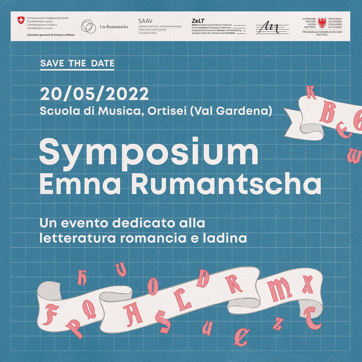 consolesvizzIT's tweet photo. La #EmnaRumantscha si conclude oggi, ma per chi ne vuole sapere di più, vi aspetto in #Südtirol il 20 maggio 2022 con un simposio dedicato alla lingua e letteratura romancia e ladina, in collaborazione con @liarumantscha, #SAAV, #ZeLT, @ProvinciaBZ
@EDA_DFAE https://t.co/e5amMeaWn4