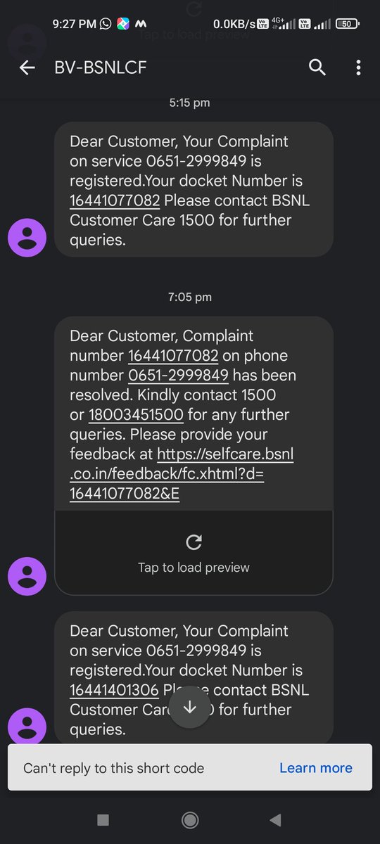 Rudradeepsh's tweet photo. @TRAI Bsnl is the indias worst internet provider .. every month i have to do complain for atlist 5 to 6 times. Infact without  solving the problem they close the complain.. https://t.co/91l6MbqbVh