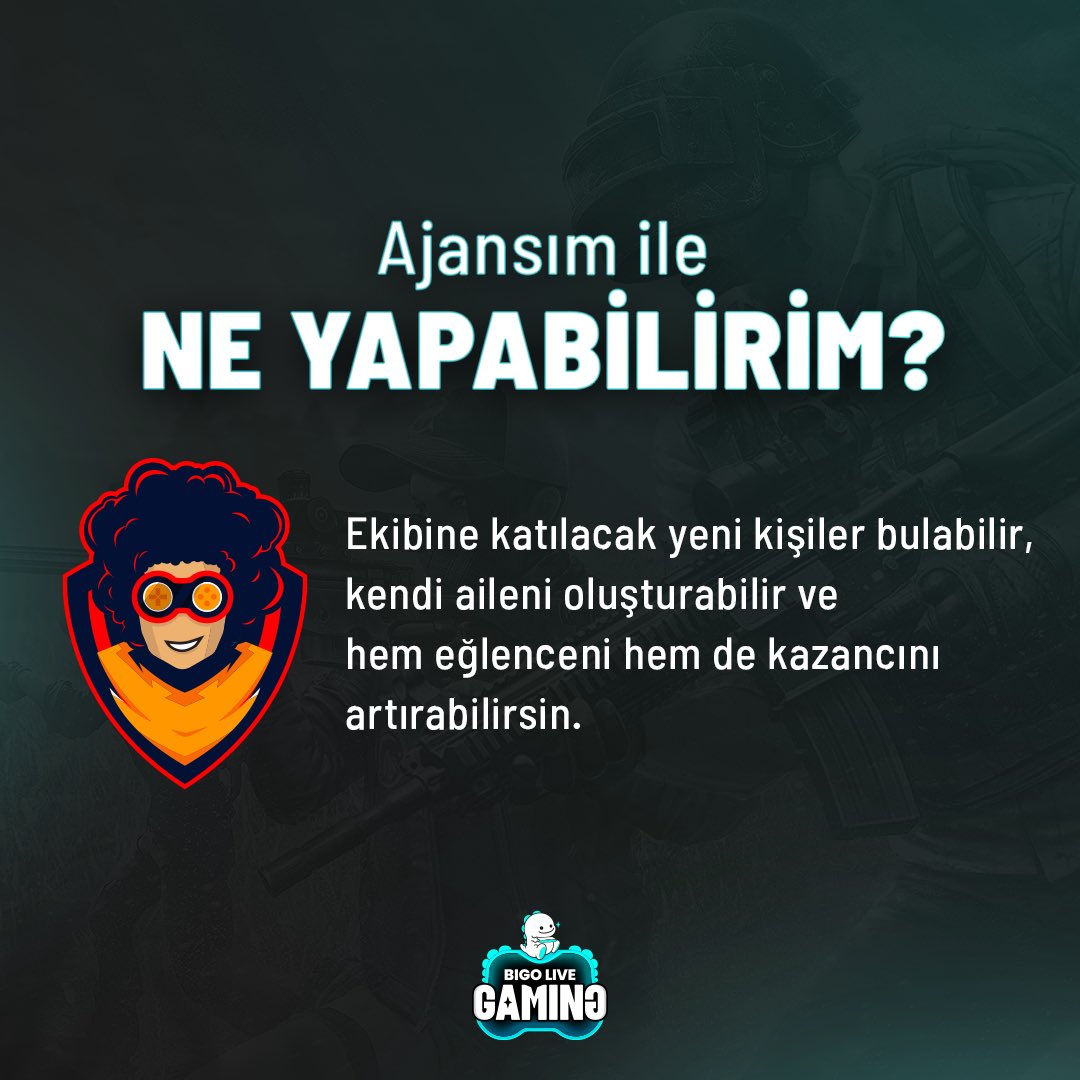 bigogamingtr's tweet photo. Bigo Live Gaming’de ajans sahibi olmak, aile kurmak, eğlenmek ve eğlenerek kazanmak mümkün.

#bigolivegaming #bigolivegamingturkey #gaming https://t.co/PJDhu07xk2