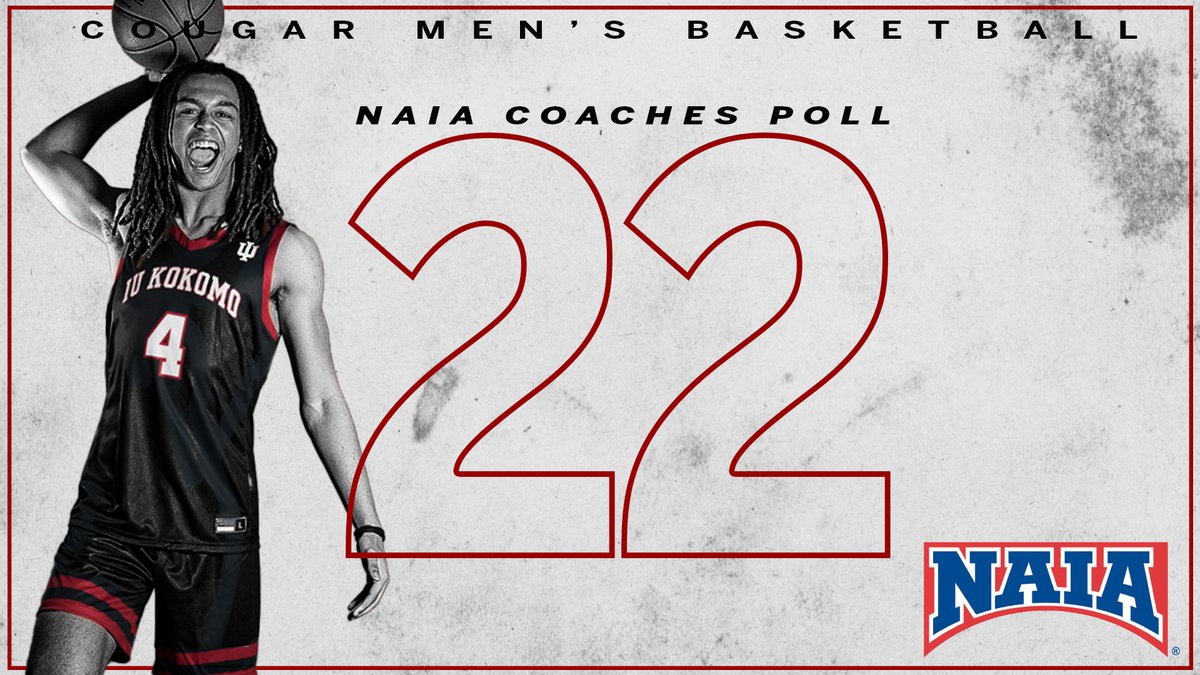 IUKMBB's tweet photo. Cougs are ⬆️ three spots to No. 22 in the NAIA Men’s Basketball Coaches’ Top 25 Final Poll!

#GoCougs https://t.co/GXs2JB6bpO