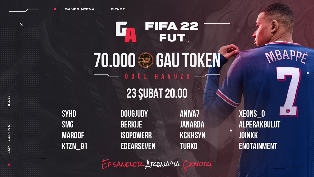 FIFA Oyuncumuz Kerem'inde yer alacağı <a href="/gamerarena_com/">Gamer Arena</a> tarafından düzenlenen turnuvada tüm oyunculara başarılar dileriz. Kerem'in maçlarını Twitch kanalımızdan canlı izleyebilirsiniz.

🏆Gamer Arena Invitational 🇹🇷
🎮<a href="/joinkk0/">Kerem Korkmaz</a>
🕗Bugün 20.00 (Türkiye Saati)
📺twitch.tv/karsiyakaskesp…
