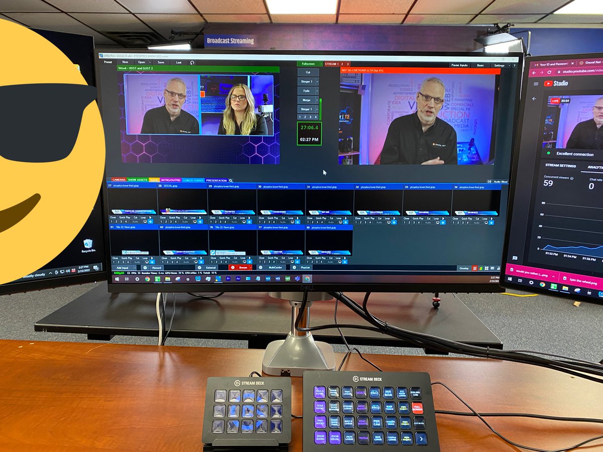 A little #bts shot of our production today. <a href="/gnural/">Gnural Net, Inc.</a> <a href="/vMixHD/">vMix</a> <a href="/elgato/">Elgato</a> <a href="/tessprotesto/">Tess Protesto</a> <a href="/YouTubeCreators/">YouTube Creators</a> <a href="/xkeys_pi/">PI Engineering</a> <a href="/lindsey_av/">Lindsey Pope</a> <a href="/ptzoptics/">PTZOptics</a>