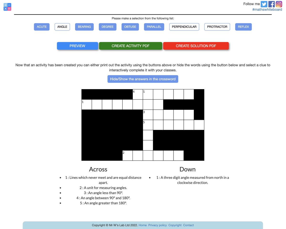 MattTheApp's tweet photo. I've just added in a solution button to the crossword generator and made several improvements to the code that formed the puzzles.

https://t.co/a6tlqWfMVE

#maths #Mathdle #Mathematics #mathsisfun https://t.co/cIedYgY3of