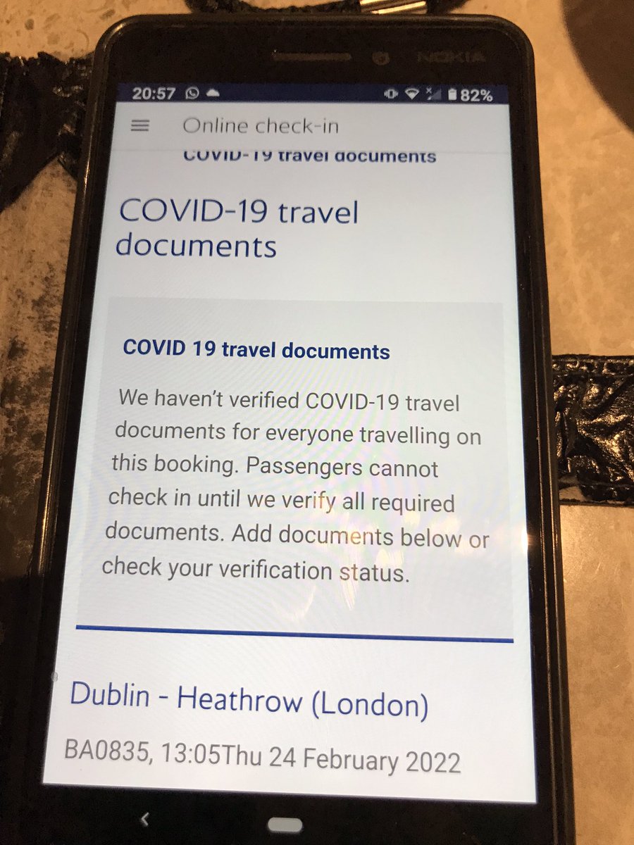 SinadDempsey's tweet photo. @British_Airways trying to check in and this is what’s appearing. Have completed verifly. Can you please help https://t.co/mn3a3QZTo8