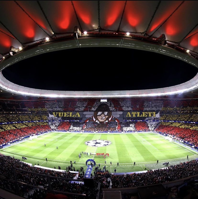 Vuela Atleti.

Tifo del Frente Atlético. 🔝

Atlético de Madrid - Manchester United. (23-2-2021)

#UCL