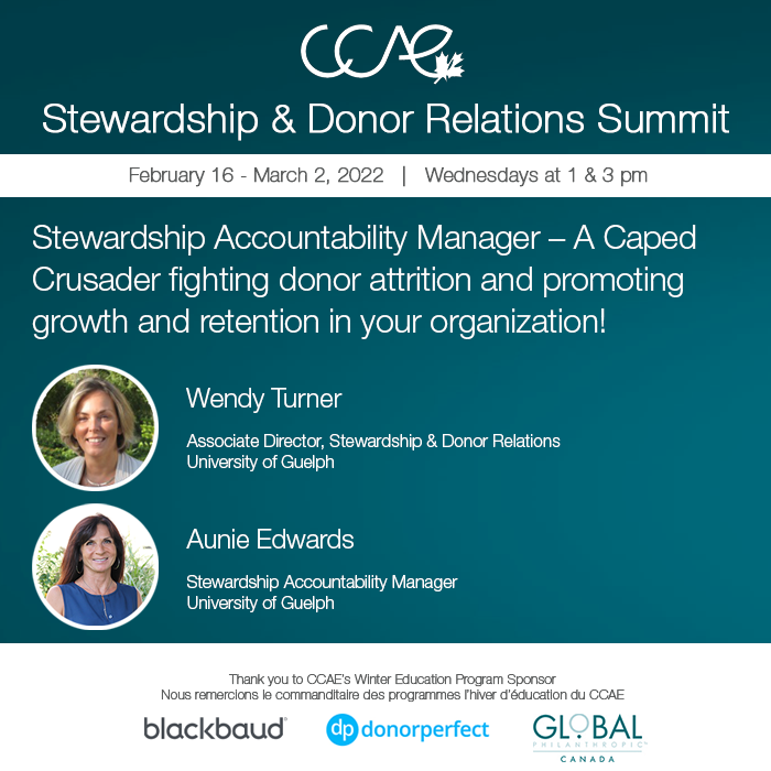 Special thanks to <a href="/Preston_Aitken/">Preston Aitken</a> <a href="/blackbaud/">Blackbaud</a> for the great introduction &amp; to <a href="/DonorPerfect/">DonorPerfect</a> &amp; @GlobalPhilCda for their support of CCAE education programs.
See everyone next Wednesday when we pick up again with Wendy Turner &amp; <a href="/AunieEdwards/">Aunie Edwards</a> <a href="/uofg/">University of Guelph</a>.
Register: ccaecanada.org/en/summits/ste…