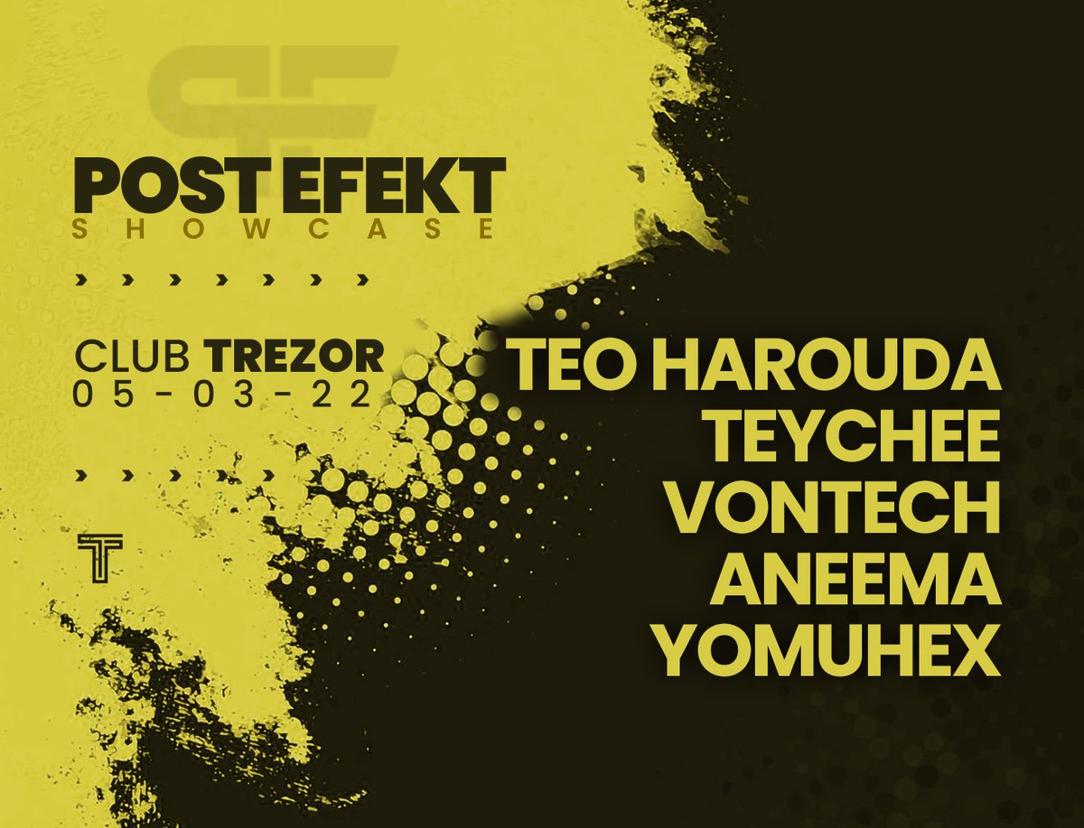 Proper techno all night long with good friends from Croatia Teo Harouda &amp; Teychee and Post Efekt resident djs Aneema, Yomuhex and myself! 🤘
