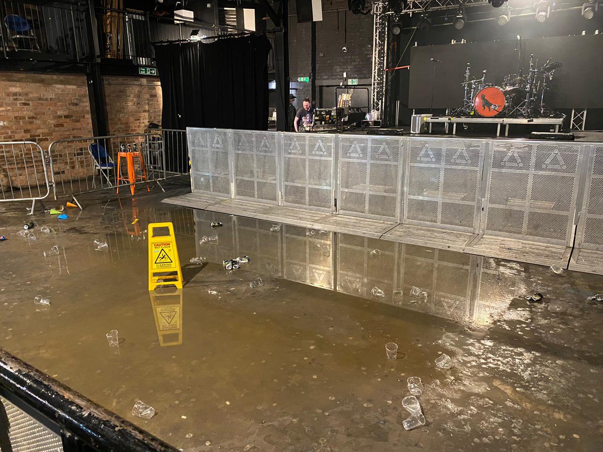DONBROCO's tweet image. Can’t believe it but its happened again. The venue said we’re not allowed to play tonight due to bad plumbing,as u can see from the pic toilet water flooded into the pit area &amp;amp; it would be unsafe to continue. Absolutely gutted Birmingham we’re working on a rescheduled date ASAP x