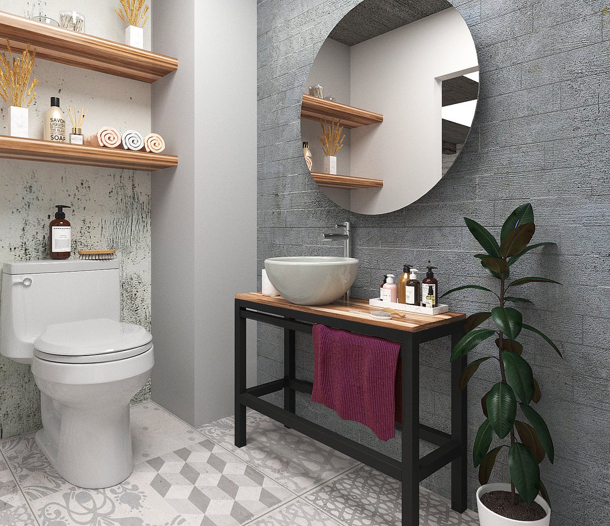 This is the bath for the apartment project

#rendering #interiordesign #industrial #industrialchic #apartment #homedecor #interiorismo #arquitectura #bath #baño