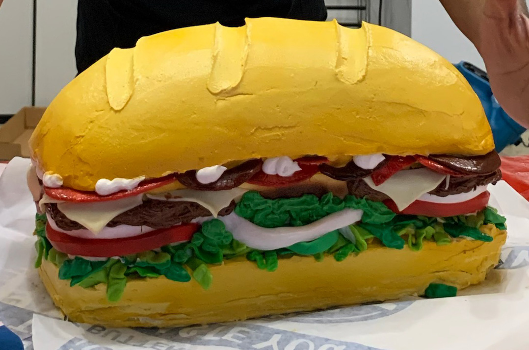 mrhero's tweet photo. When one of our owners has a birthday, it only makes sense for their friend to make them a #romanburger cake! https://t.co/Bdjwx8LCS0