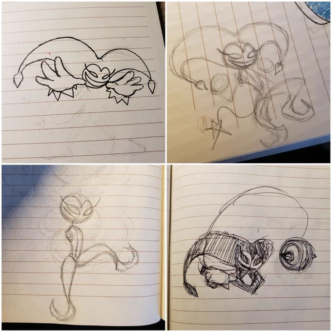 11. Not missing much here

Scuffed Jozer doodles

Character concept, (potentially scrapped) Gazer Maiden design

Lady Luck's initial concepts, another character concept

Gollygins, scrapped version of the valentine's day piece with Striker G &amp; Jozer, scuffed Garse sketch 