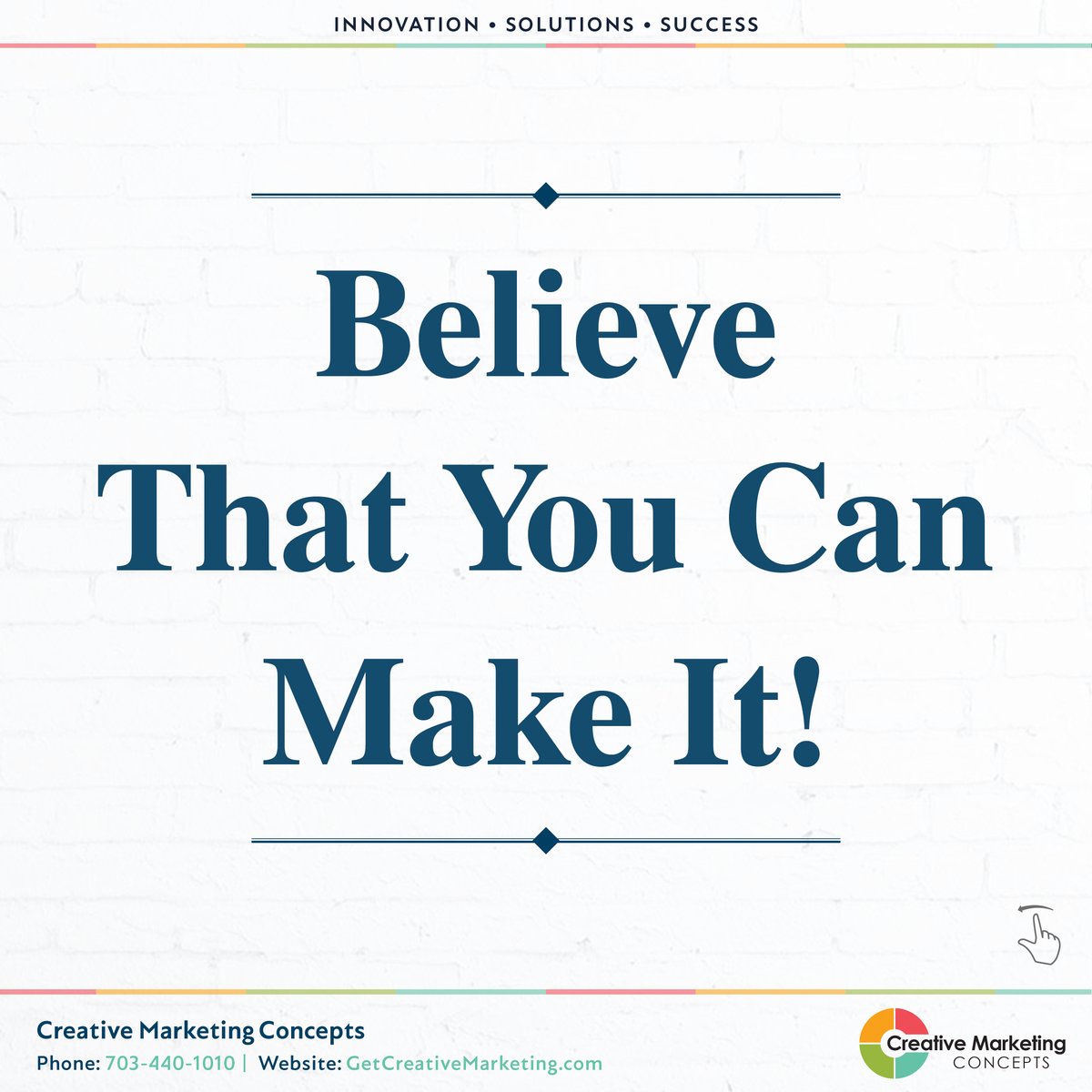 cmc_getcreative's tweet photo. You are stronger than you know. Believe that you can make it, and if something doesn't work out the way you planned, learn from it and do better next time.

#marketingsolutions #socialmediatips #smtips  #socialmediamarketing #tuesdaytips #marketingstrategy  #getcreativemarketing https://t.co/V8wDcWIM82
