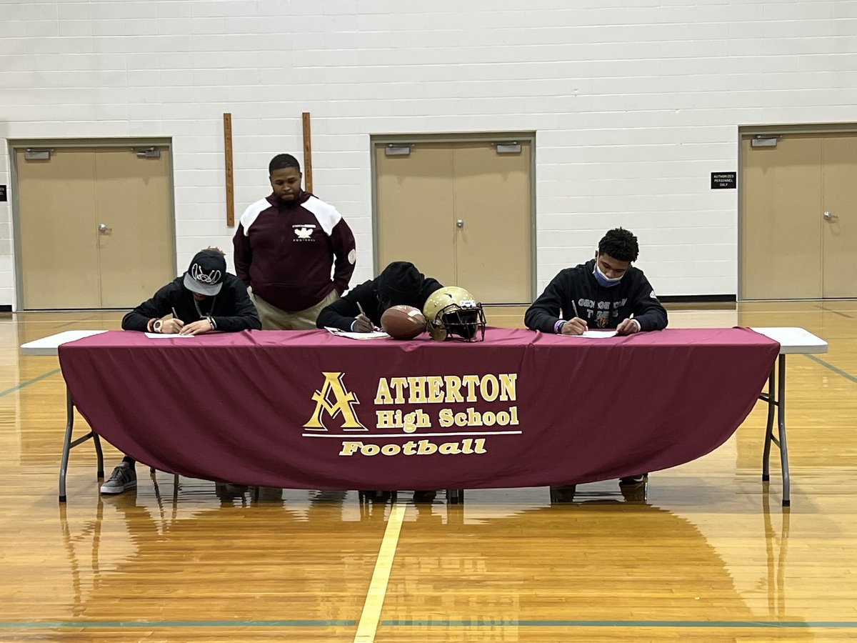 CoachFluhr's tweet photo. Proud of our student athletes for making their college decisions today. Coach White is right: “They can’t take your education from you!” https://t.co/JqcsBisQTP
