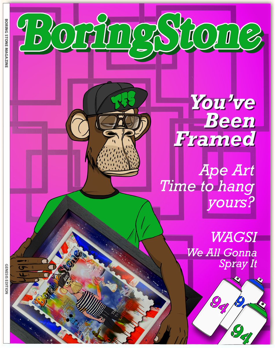 theframeshed's tweet photo. Stoked for the @BoringStoneNFT X TheFrameShed colab - Spaces chat with coming up this weekend, keep an eye out for details, knocked up a cover to celebrate. #customframes #nftframes #nftframing @TheeHustleHouse https://t.co/F2GQjupdfA