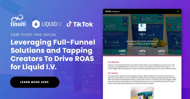 janaped3805's tweet photo. Now this is cool! @Tinuiti is the first indie agency to have a co-branded case study published with @tiktok_us. See how our #paidsocial team increased ROAS by 47% for @liquidiv by clicking below! #socialmediamarketing #performancemarketing https://t.co/DCkasZxH2w https://t.co/arXqJvT9qH
