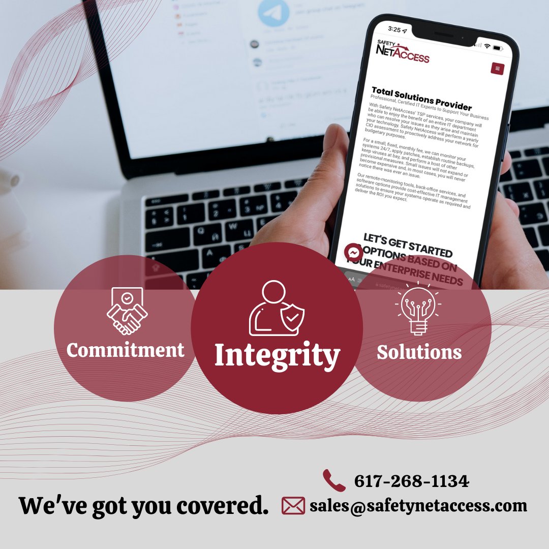 safetynetaccess's tweet image. Our team provides a wide range of technology solutions, all under one umbrella. We understand that the types of services each company needs will depend on several factors. As experts in our field, we will help craft the perfect suite of IT services to meet those needs.