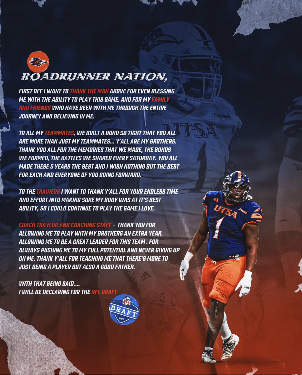 FOREVER A ROADRUNNER 
#2022nfldraft 
#210TriangleOfToughness 
#crownendeavors