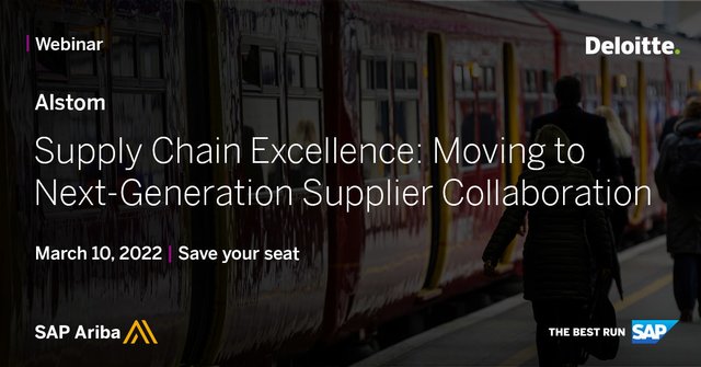 dfblossey's tweet photo. Sign up for our best-practices webinar series on #suppliercollaboration. Listen to experts from @Alstom, @SAP, and @Deloitte and learn about the implementation journey, best practices, and lessons learned in a day-to-day production-critical environment.... https://t.co/KFScV8WQZS https://t.co/90XmfYdkbW