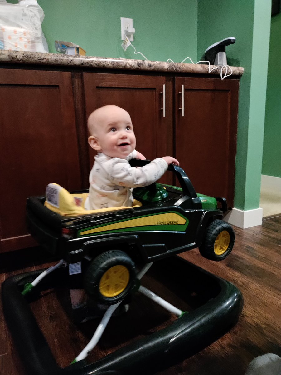 slgrosko's tweet photo. Hey @JohnDeere I have a pretty cute future tractor rider! #9monthsold #johndeerewalker #almostwalking #countryboy https://t.co/1uLmFgkrLo