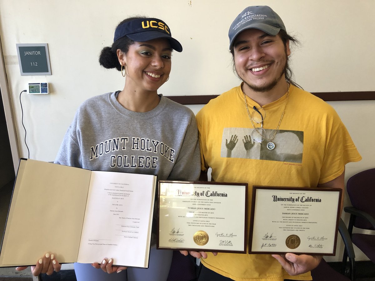 westernstage's tweet photo. Congratulations to Damian Mercado on earning both a MFA and BFA from UCSC! Damian was a Hartnell TAC grad and involved in TWS through Outreach, "Luna," SpringFEST, "13," and "The Producers," to name just a few. Bravo!
.
#thewesternstage #TWSalumni #hartnellcollege https://t.co/bSR8zahprx